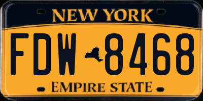 NY license plate FDW8468