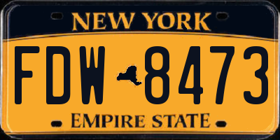 NY license plate FDW8473