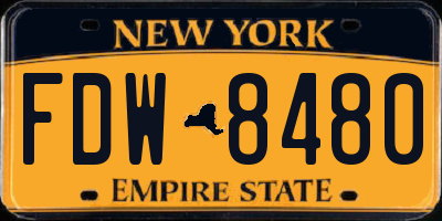 NY license plate FDW8480