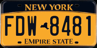 NY license plate FDW8481