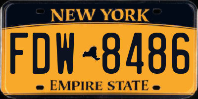 NY license plate FDW8486