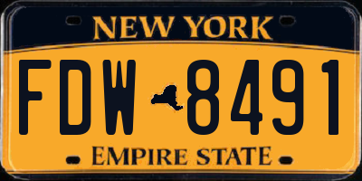 NY license plate FDW8491