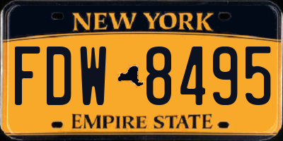 NY license plate FDW8495