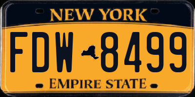 NY license plate FDW8499