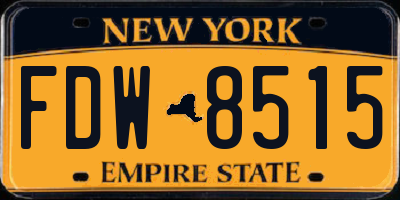 NY license plate FDW8515