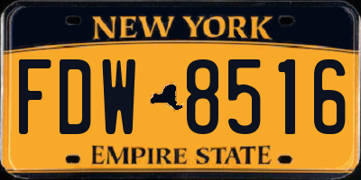 NY license plate FDW8516