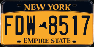 NY license plate FDW8517