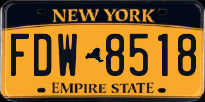 NY license plate FDW8518