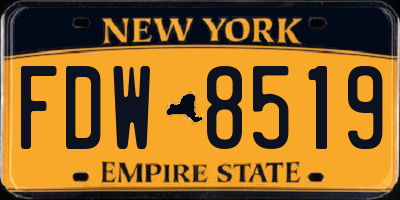 NY license plate FDW8519