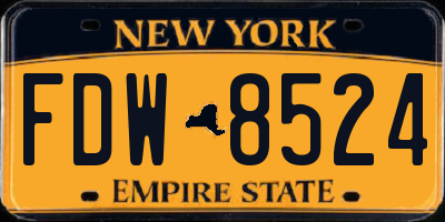 NY license plate FDW8524