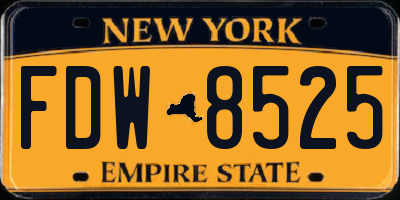 NY license plate FDW8525