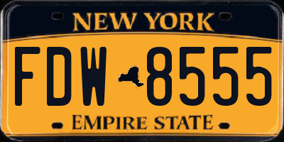 NY license plate FDW8555