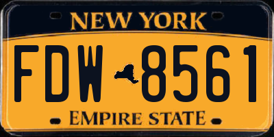NY license plate FDW8561
