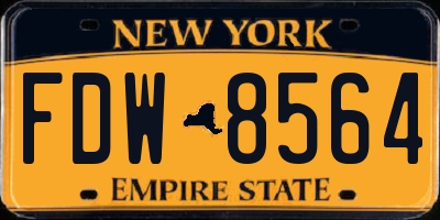 NY license plate FDW8564