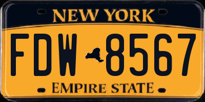 NY license plate FDW8567