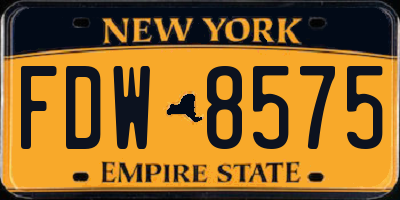 NY license plate FDW8575