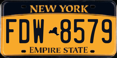 NY license plate FDW8579