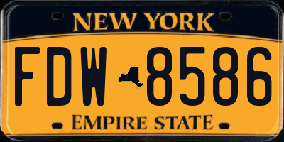 NY license plate FDW8586