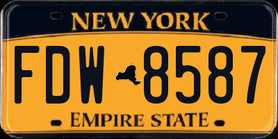 NY license plate FDW8587