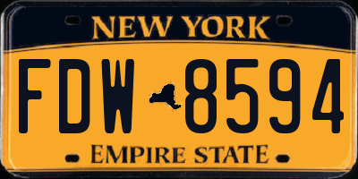 NY license plate FDW8594