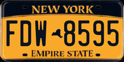 NY license plate FDW8595