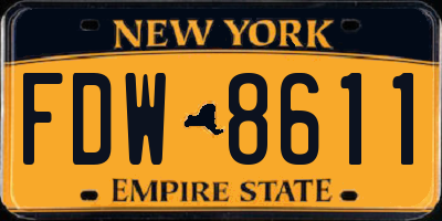 NY license plate FDW8611