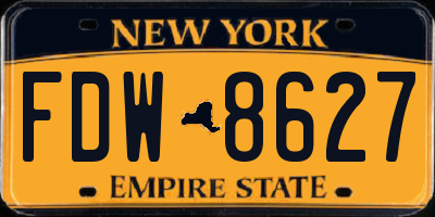 NY license plate FDW8627