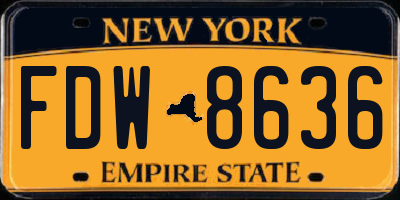 NY license plate FDW8636