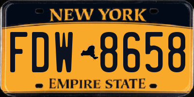 NY license plate FDW8658