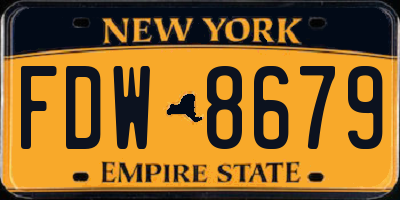 NY license plate FDW8679