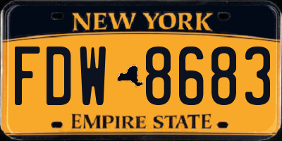 NY license plate FDW8683