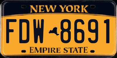 NY license plate FDW8691