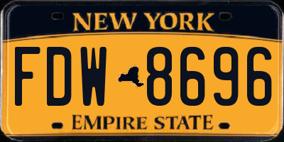 NY license plate FDW8696