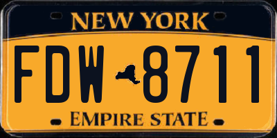 NY license plate FDW8711