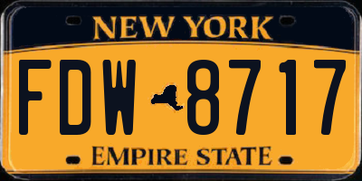 NY license plate FDW8717
