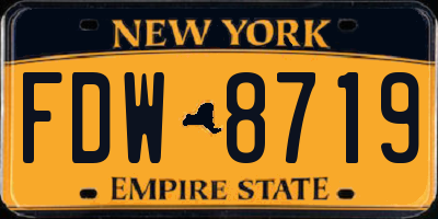 NY license plate FDW8719