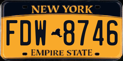 NY license plate FDW8746