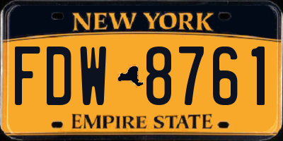 NY license plate FDW8761