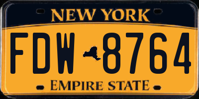 NY license plate FDW8764