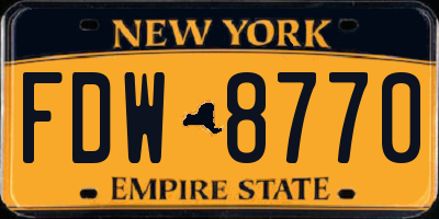 NY license plate FDW8770