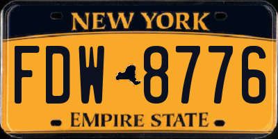 NY license plate FDW8776