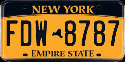 NY license plate FDW8787