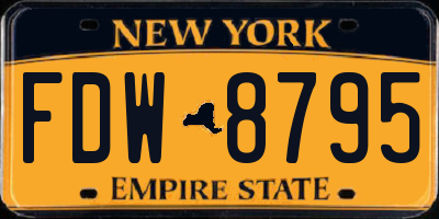 NY license plate FDW8795