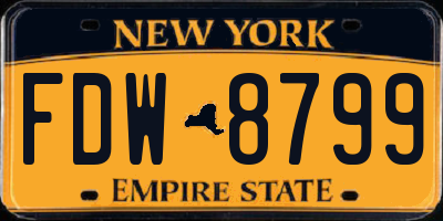 NY license plate FDW8799
