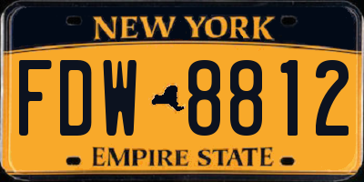NY license plate FDW8812