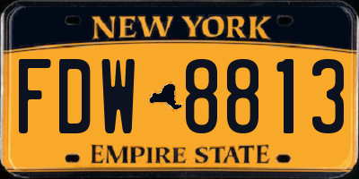 NY license plate FDW8813