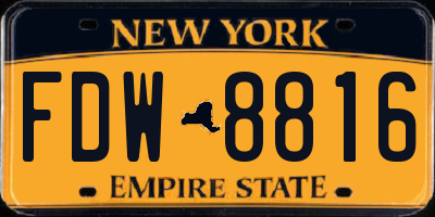 NY license plate FDW8816