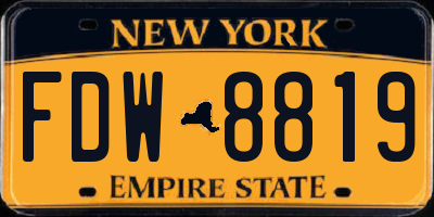NY license plate FDW8819