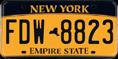 NY license plate FDW8823