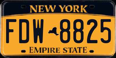 NY license plate FDW8825